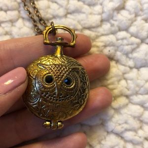 Pretty Gold Owl Locket